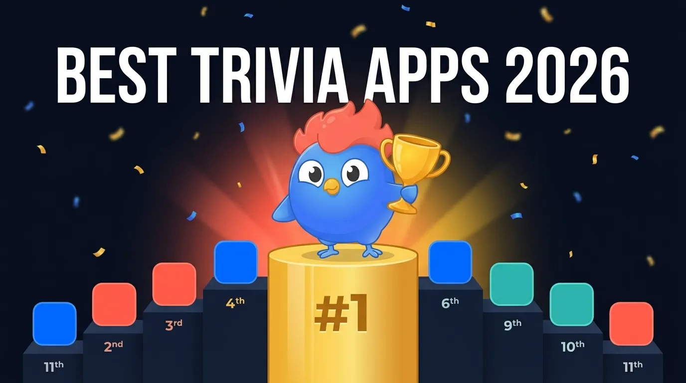 11 best trivia apps ranked for 2026: LearnClash, Trivia Crack, Kahoot, QuizDuel, Quizlet, Quizizz, Jeopardy, SongPop, Millionaire, Word Cloud Trivia, Erudite compared across 8 criteria