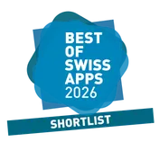 Badge de la liste restreinte de Best of Swiss Apps 2026