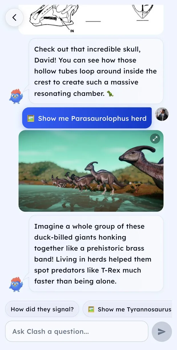 LearnClash chat screen showing an asynchronous quiz duel between friends.