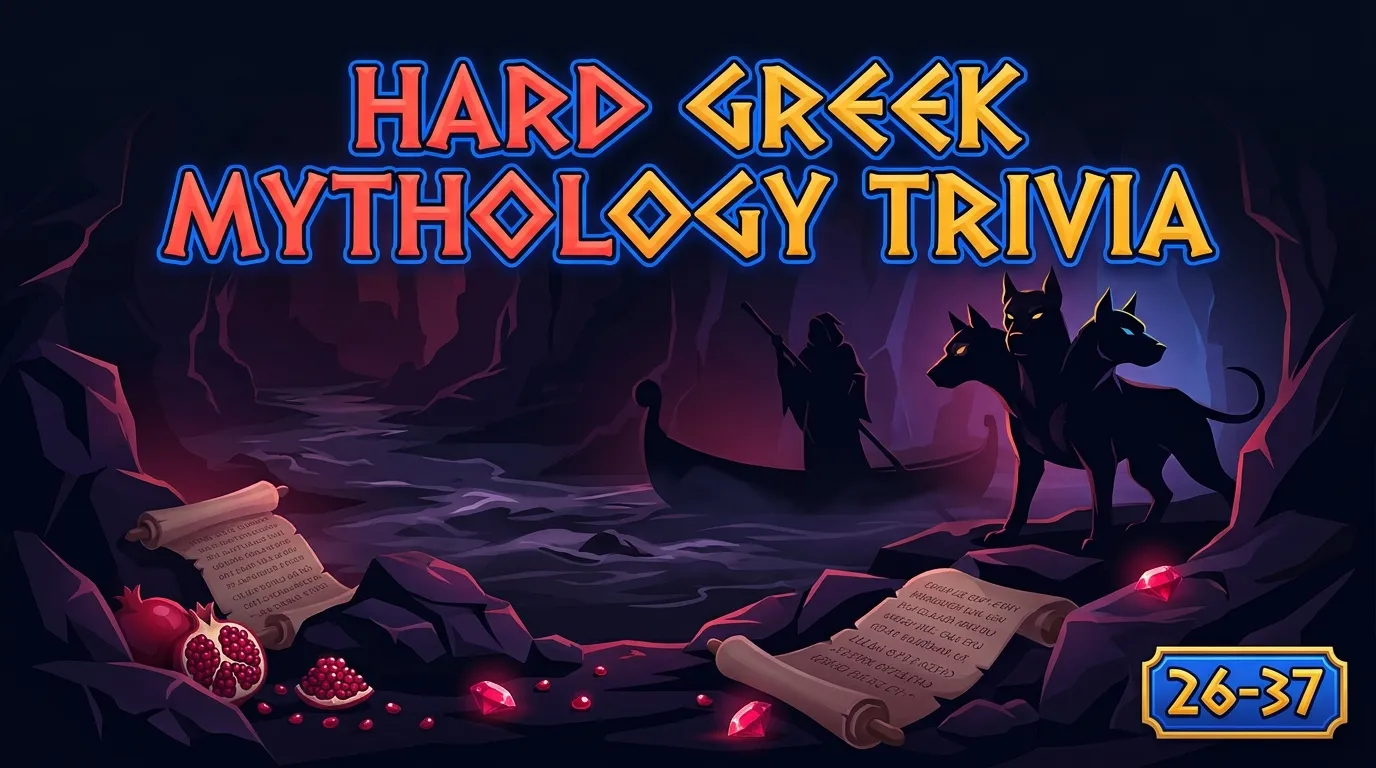 12 hard Greek mythology trivia questions covering the Underworld, primordial cosmogony, and obscure mythological details with below 25% first-attempt accuracy on LearnClash