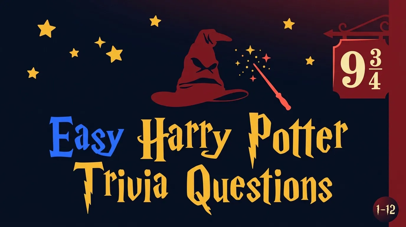 12 easy Harry Potter trivia questions covering core plot, main characters, iconic spells, and Hogwarts basics with over 80% first-attempt accuracy on LearnClash