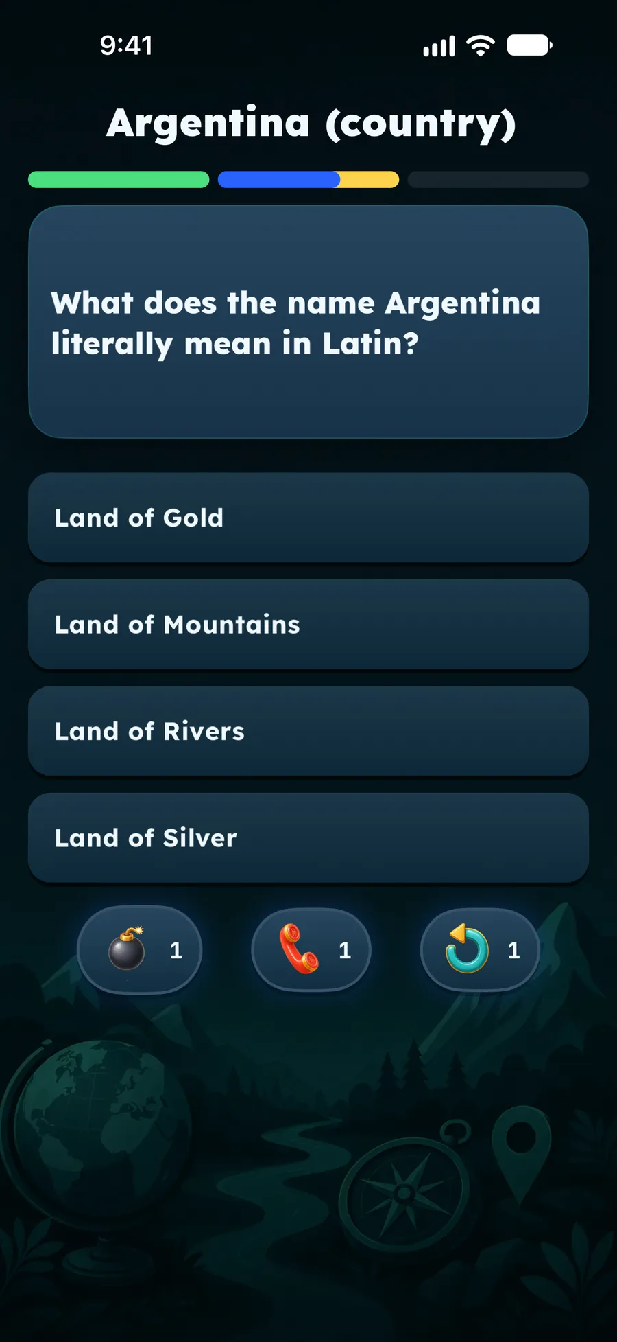 A duel question against a real opponent: what does the name Argentina mean in Latin?