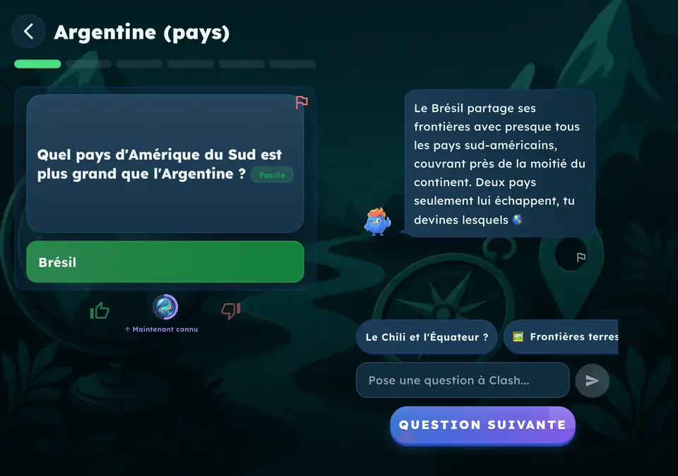 Bonne réponse, le Brésil, avec l’explication de Clash sur la seconde page.