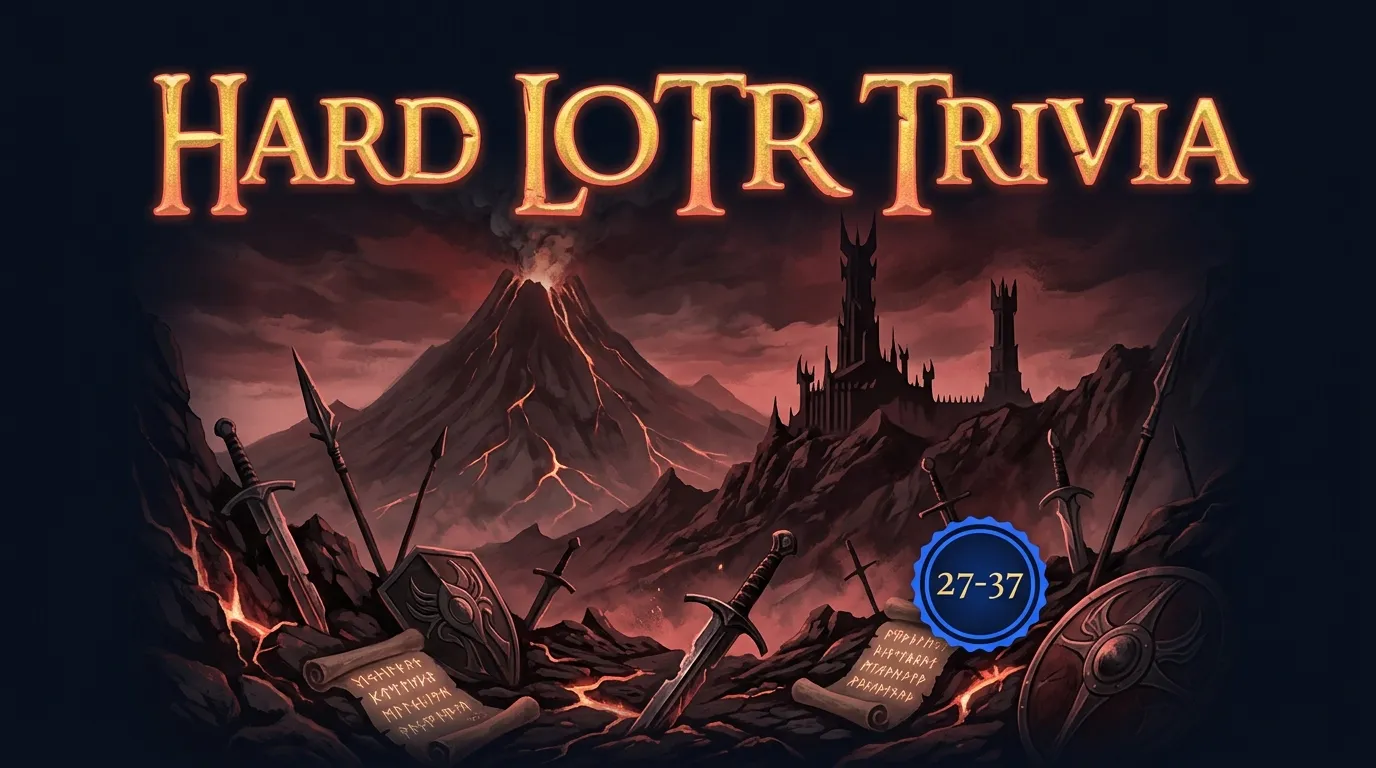 11 hard Lord of the Rings trivia questions covering appendices, obscure names, and deep lore with below 30% first-attempt accuracy on LearnClash