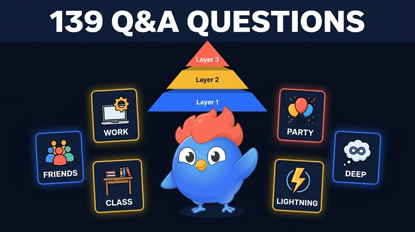 139 Q&A Questions [Group, Funny & Deep]