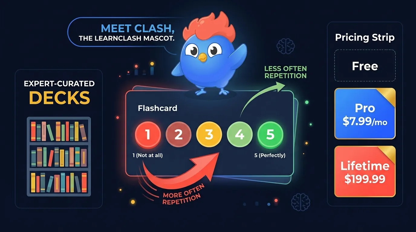 Repetición basada en confianza de Brainscape: valora tarjetas del 1 al 5, las tarjetas de baja confianza se repiten con más frecuencia, biblioteca de mazos curados por expertos disponible