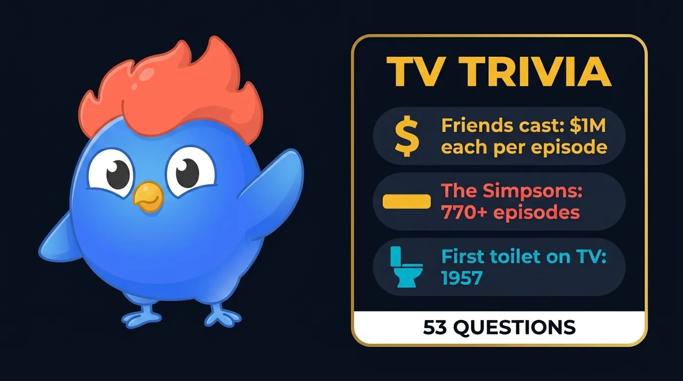 TV trivia: Friends cast earned $1M each per episode, The Simpsons has 770+ episodes, first toilet on TV in 1957